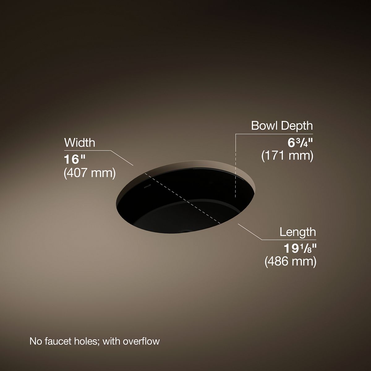 Verticyl® 19-1/4" oval undermount bathroom sink