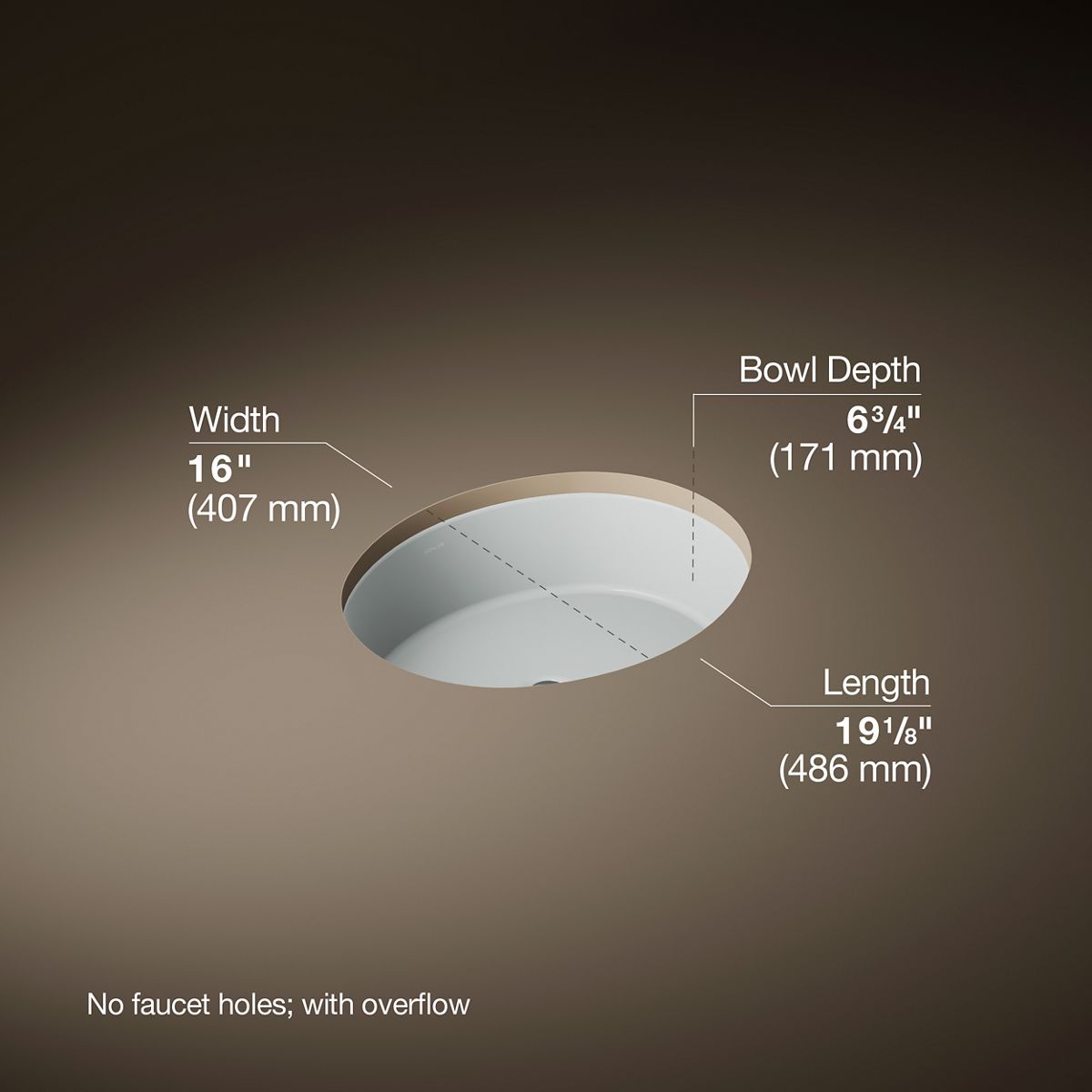 Verticyl® 19-1/4" oval undermount bathroom sink