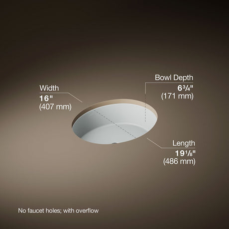 Verticyl® 19-1/4" oval undermount bathroom sink
