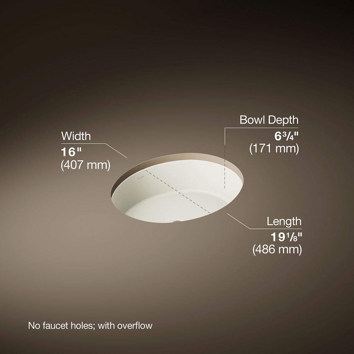 Verticyl® 19-1/4" oval undermount bathroom sink
