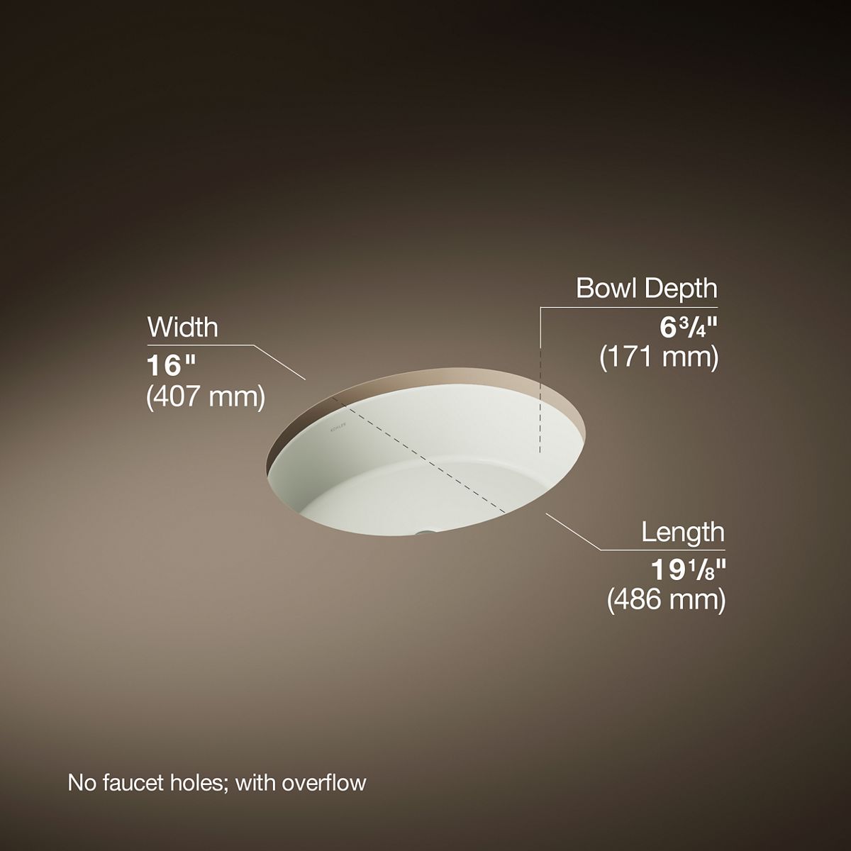 Verticyl® 19-1/4" oval undermount bathroom sink