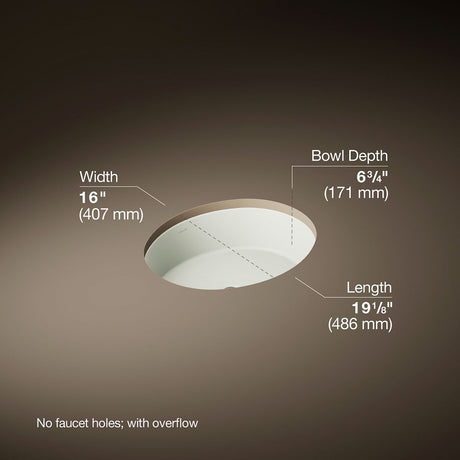 Verticyl® 19-1/4" oval undermount bathroom sink