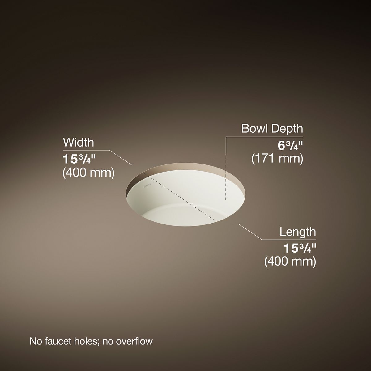 Verticyl® 15-3/4" round undermount bathroom sink