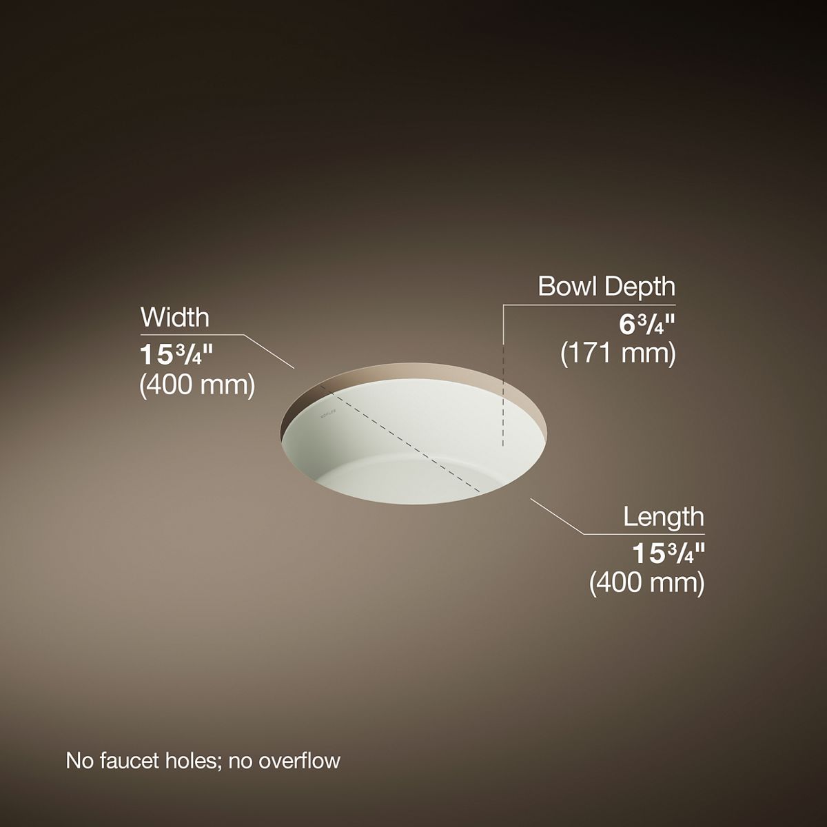 Verticyl® 15-3/4" round undermount bathroom sink