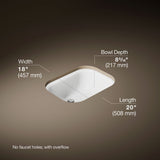 Tahoe® 20" rectangular undermount bathroom sink