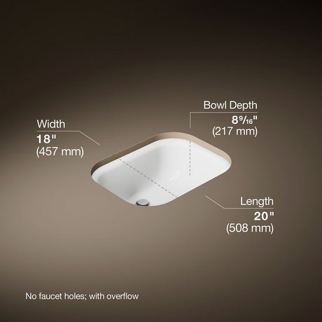 Tahoe® 20" rectangular undermount bathroom sink