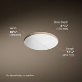 Caxton® 16-1/8" round undermount bathroom sink, no overflow
