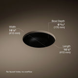 Caxton® 16-1/8" round undermount bathroom sink, no overflow