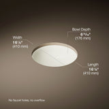 Caxton® 16-1/8" round undermount bathroom sink, no overflow