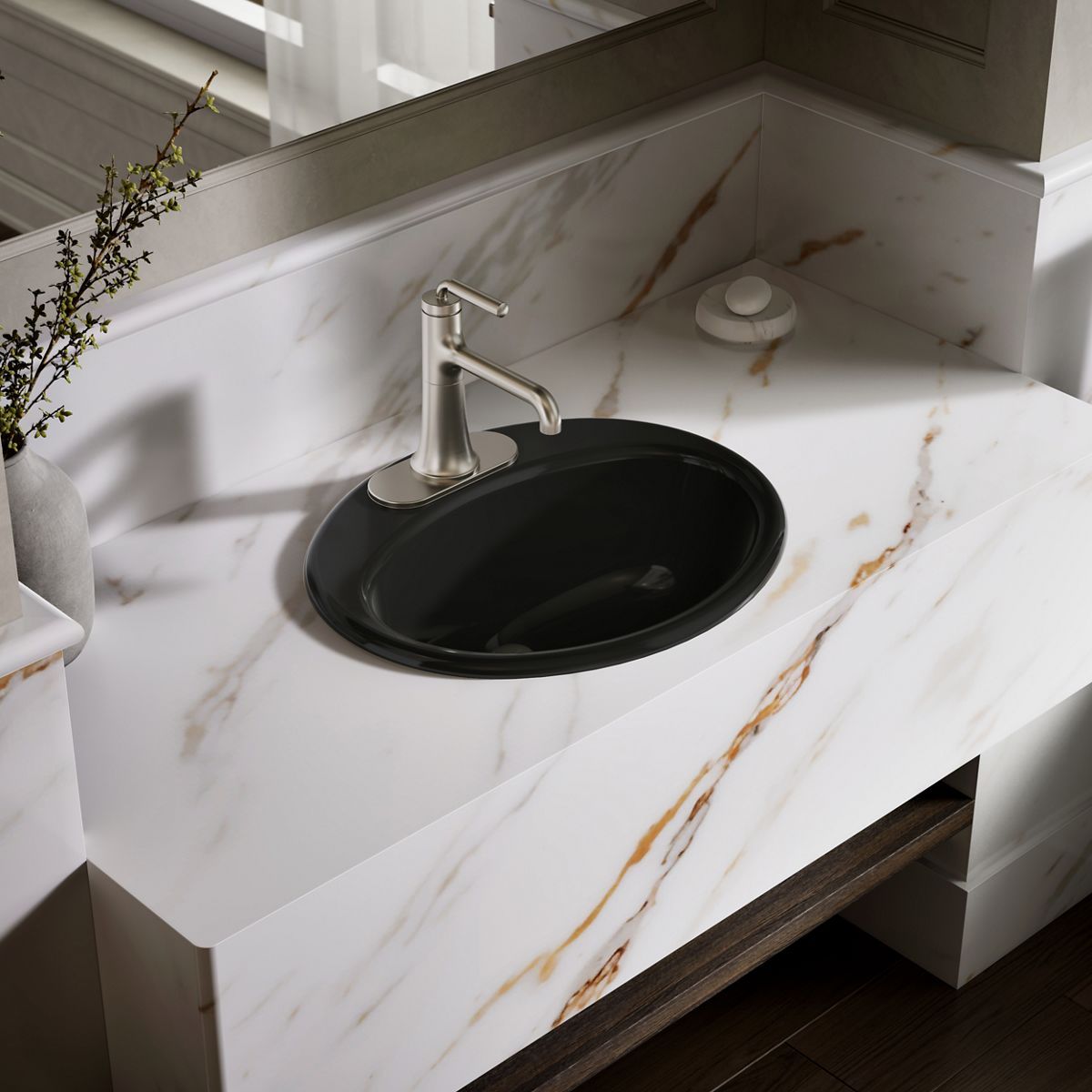 Farmington® 19-1/4" oval drop-in bathroom sink