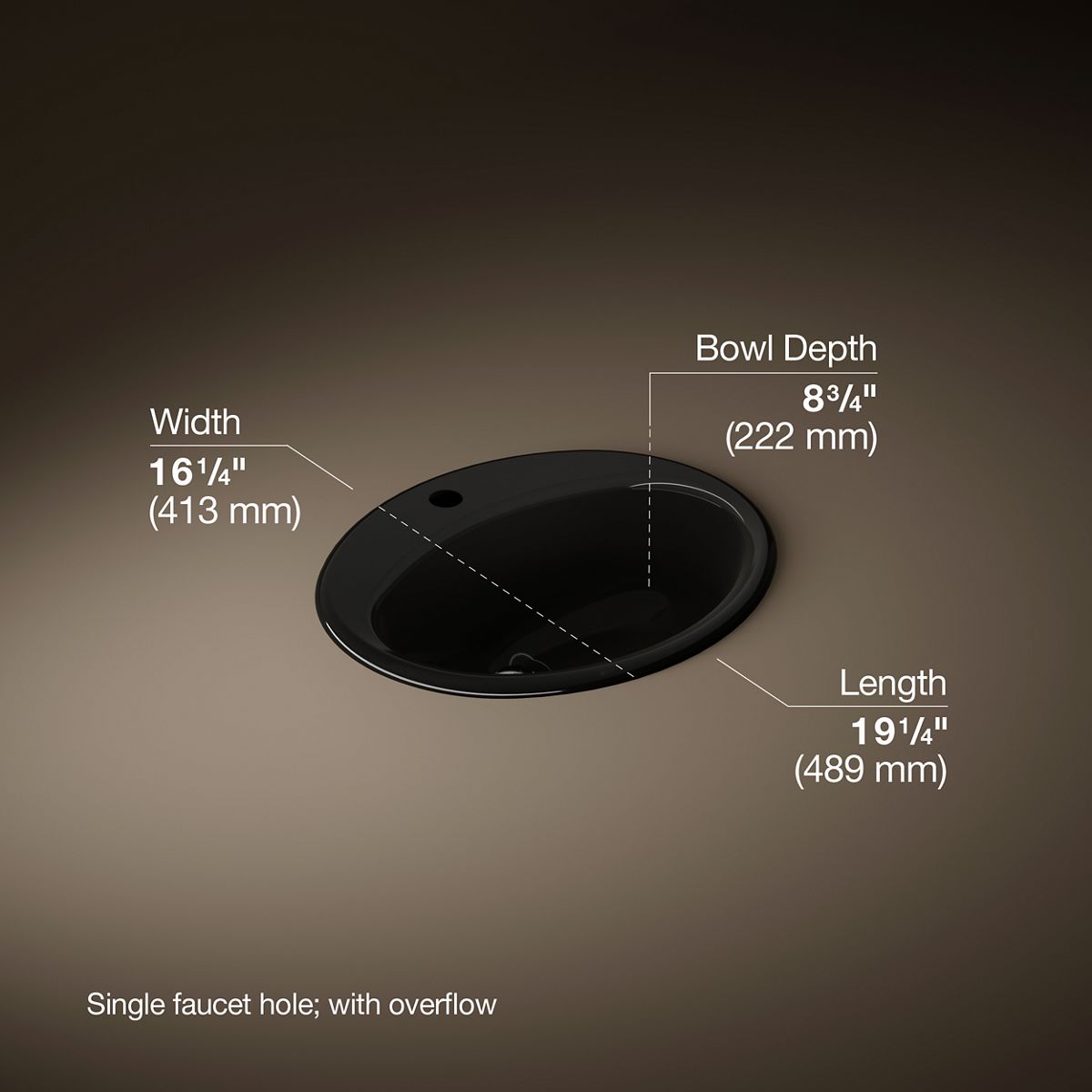 Farmington® 19-1/4" oval drop-in bathroom sink