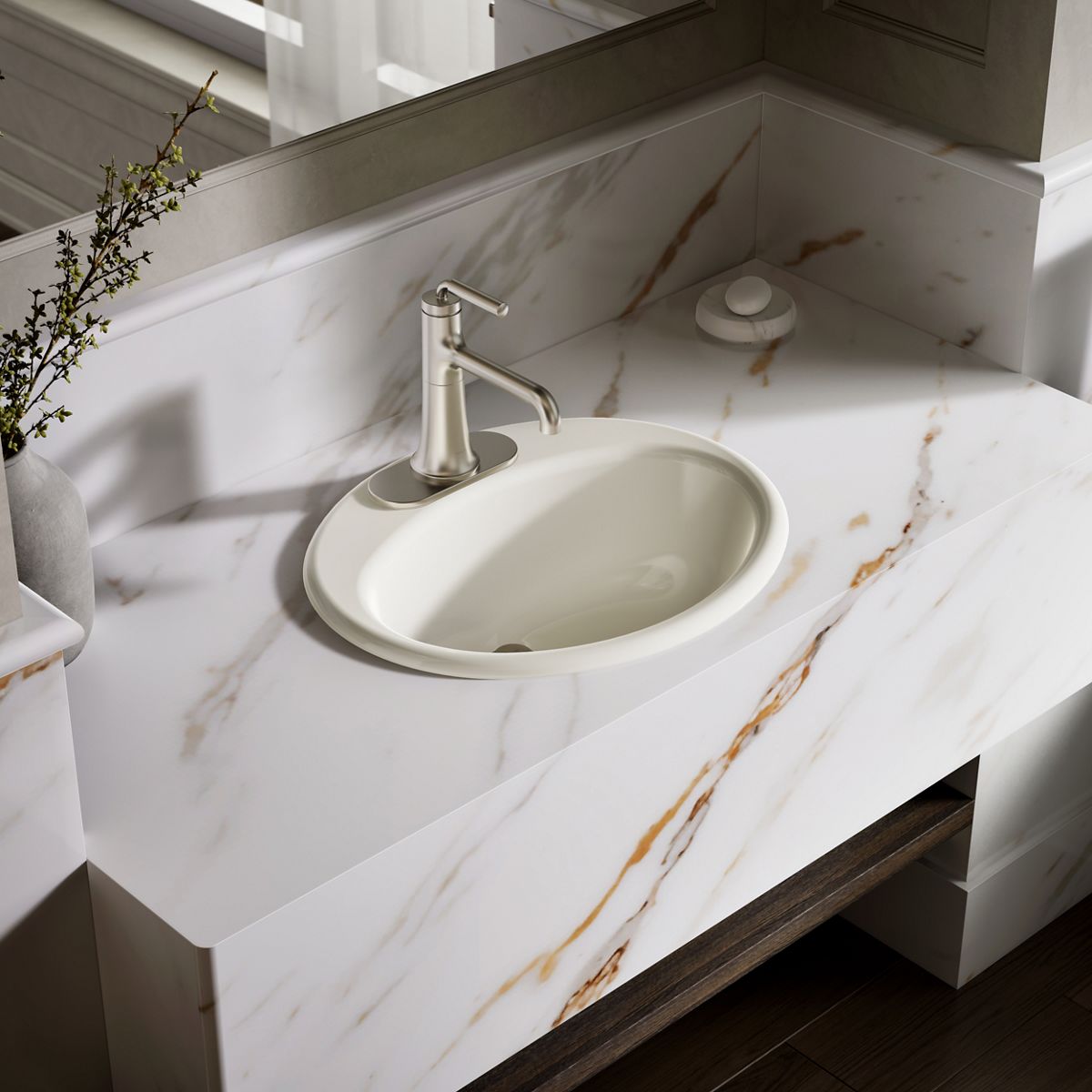 Farmington® 19-1/4" oval drop-in bathroom sink
