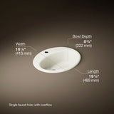 Farmington® 19-1/4" oval drop-in bathroom sink