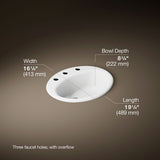 Farmington® 19-1/4" oval drop-in bathroom sink