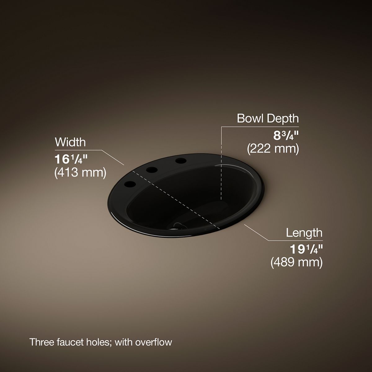 Farmington® 19-1/4" oval drop-in bathroom sink
