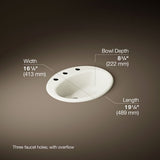 Farmington® 19-1/4" oval drop-in bathroom sink