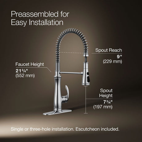 Bellera® Semi-professional kitchen sink faucet with three-function sprayhead