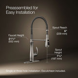 Bellera® Semi-professional kitchen sink faucet with three-function sprayhead