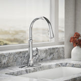 Bellera® Touchless pull-down kitchen sink faucet with three-function sprayhead