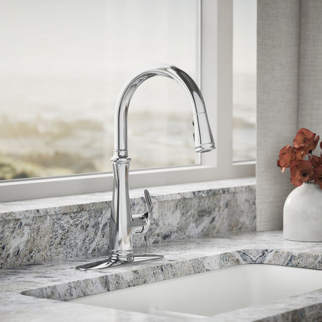 Bellera® Touchless pull-down kitchen sink faucet with three-function sprayhead