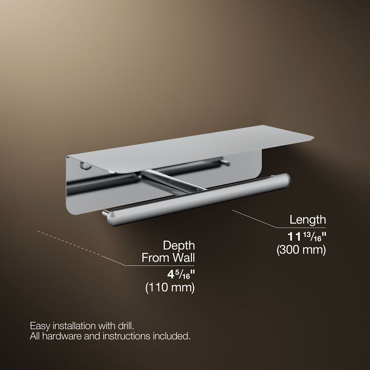 Kumin™ Covered double toilet paper holder