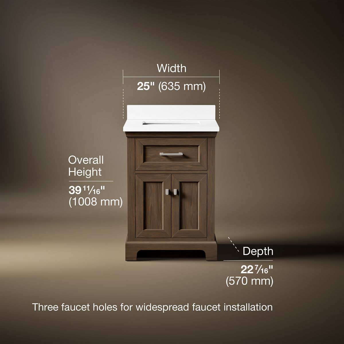 Charlemont™ 24" bathroom vanity cabinet with sink and quartz top