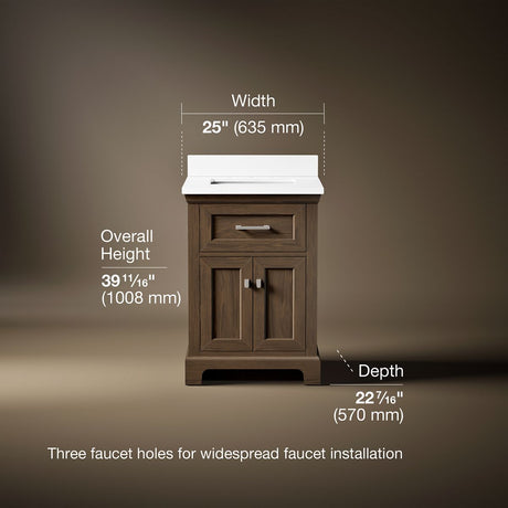 Charlemont™ 24" bathroom vanity cabinet with sink and quartz top