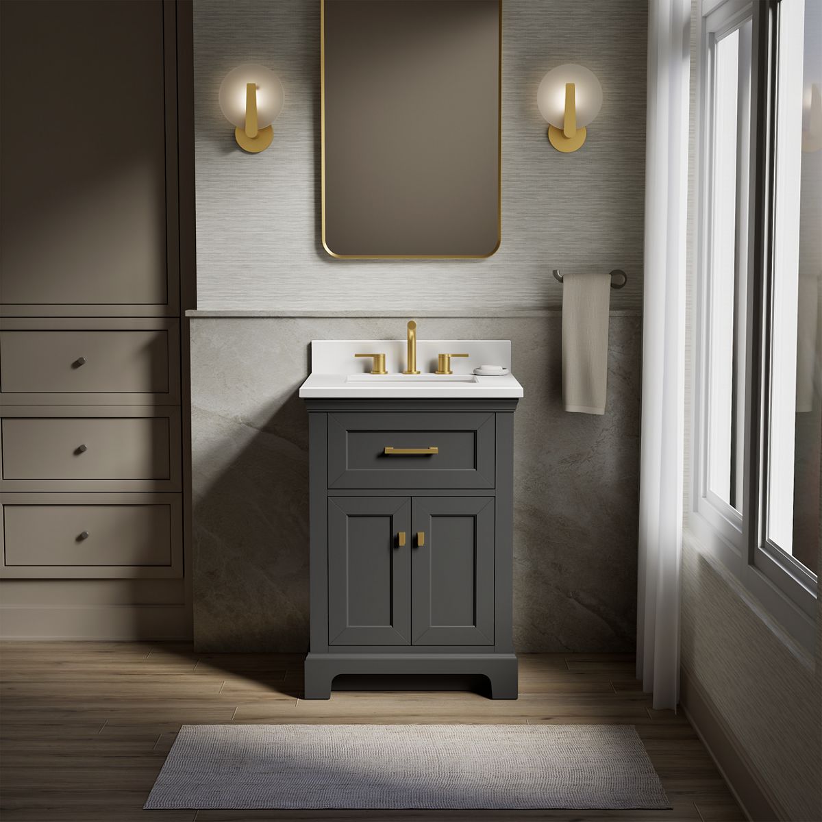 Charlemont™ 24" bathroom vanity cabinet with sink and quartz top