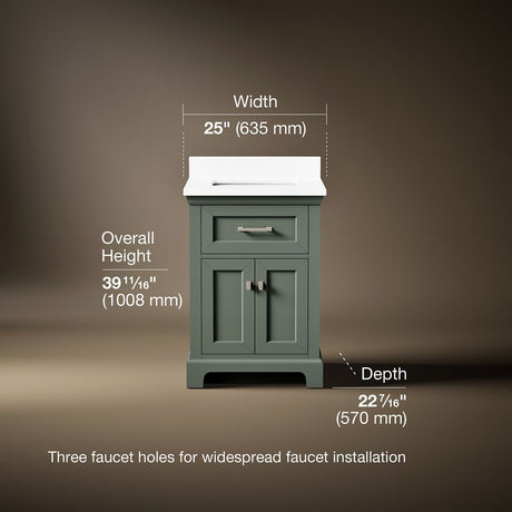 Charlemont™ 24" bathroom vanity cabinet with sink and quartz top