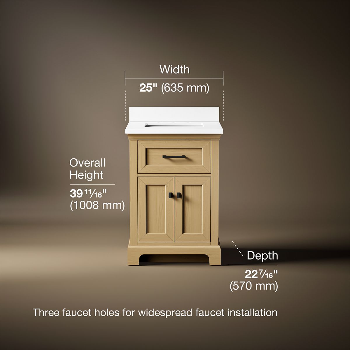 Charlemont™ 24" bathroom vanity cabinet with sink and quartz top