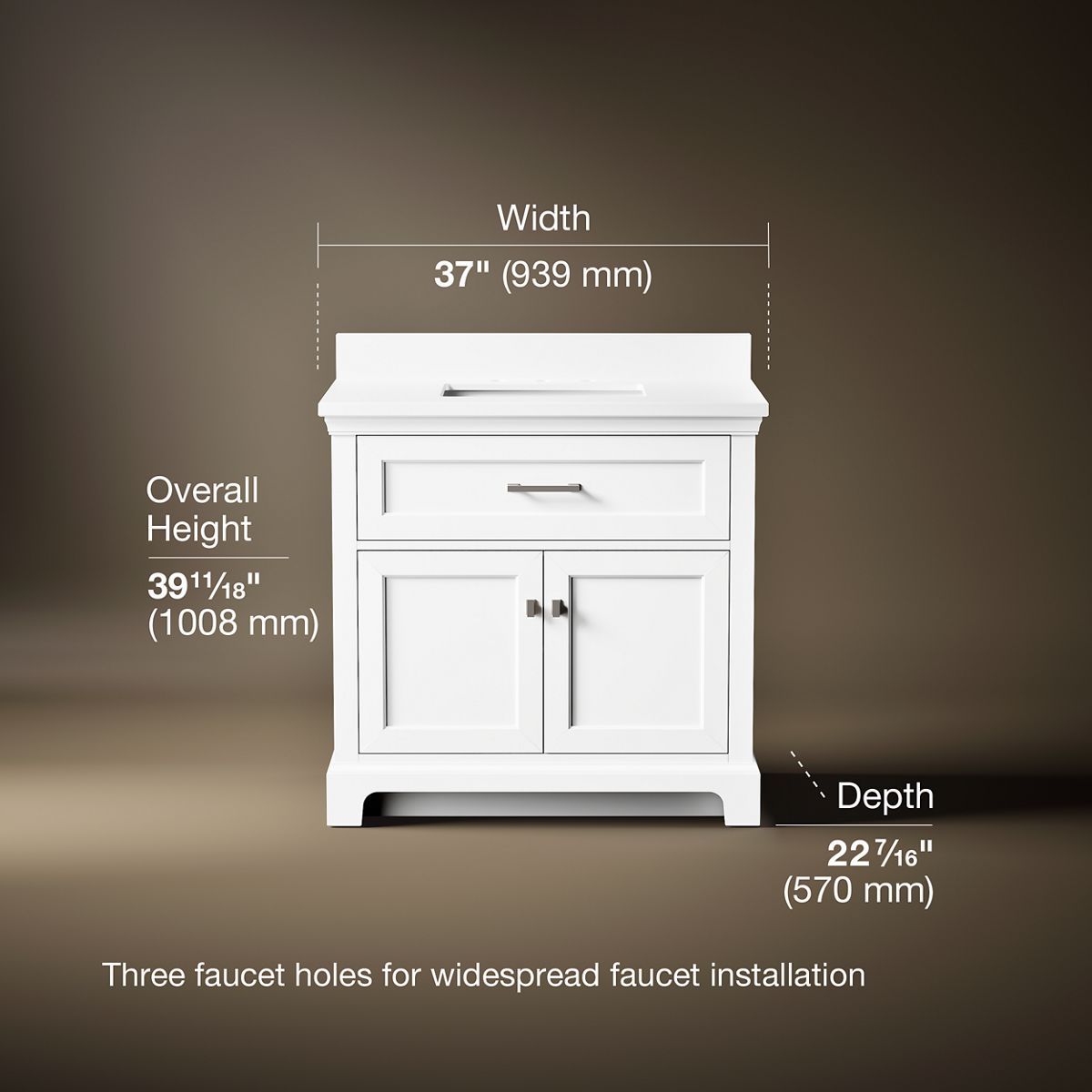 Charlemont™ 36" bathroom vanity cabinet with sink and quartz top