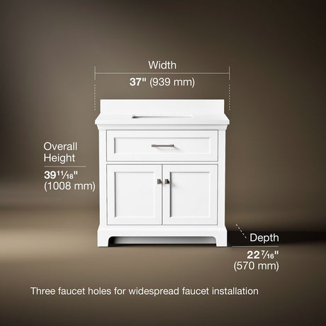 Charlemont™ 36" bathroom vanity cabinet with sink and quartz top