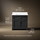 Charlemont™ 36" bathroom vanity cabinet with sink and quartz top