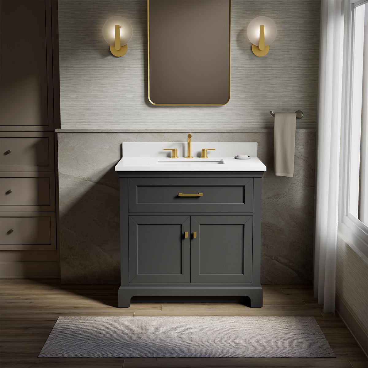 Charlemont™ 36" bathroom vanity cabinet with sink and quartz top