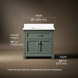 Charlemont™ 36" bathroom vanity cabinet with sink and quartz top