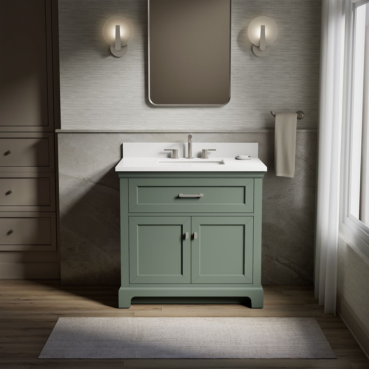 Charlemont™ 36" bathroom vanity cabinet with sink and quartz top