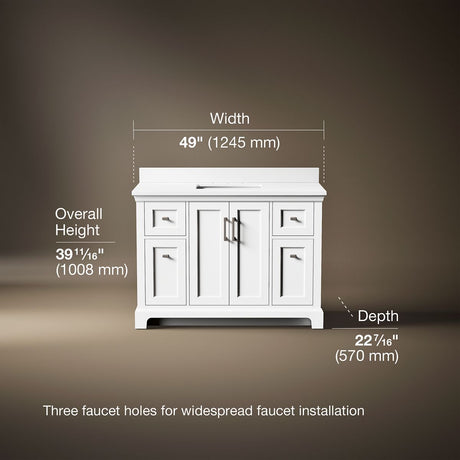 Charlemont™ 48" bathroom vanity cabinet with sink and quartz top