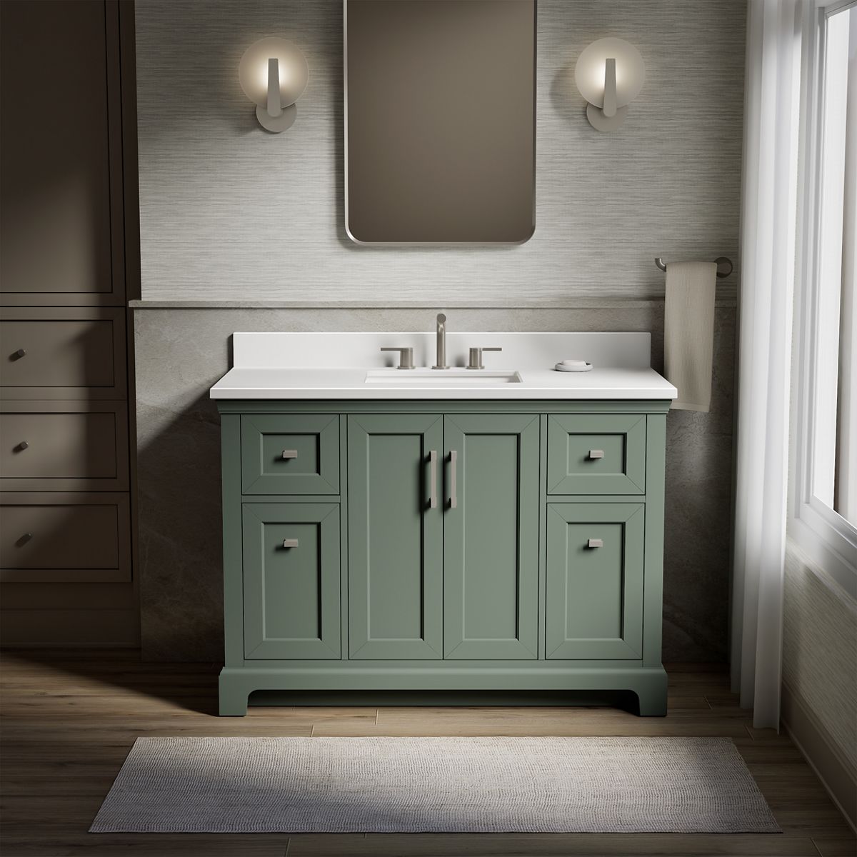Charlemont™ 48" bathroom vanity cabinet with sink and quartz top