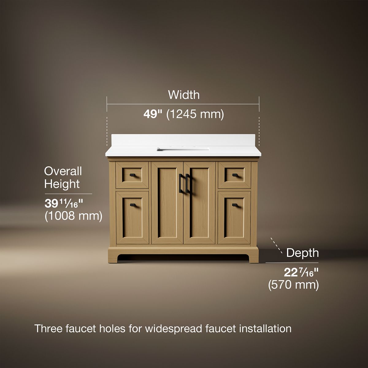 Charlemont™ 48" bathroom vanity cabinet with sink and quartz top