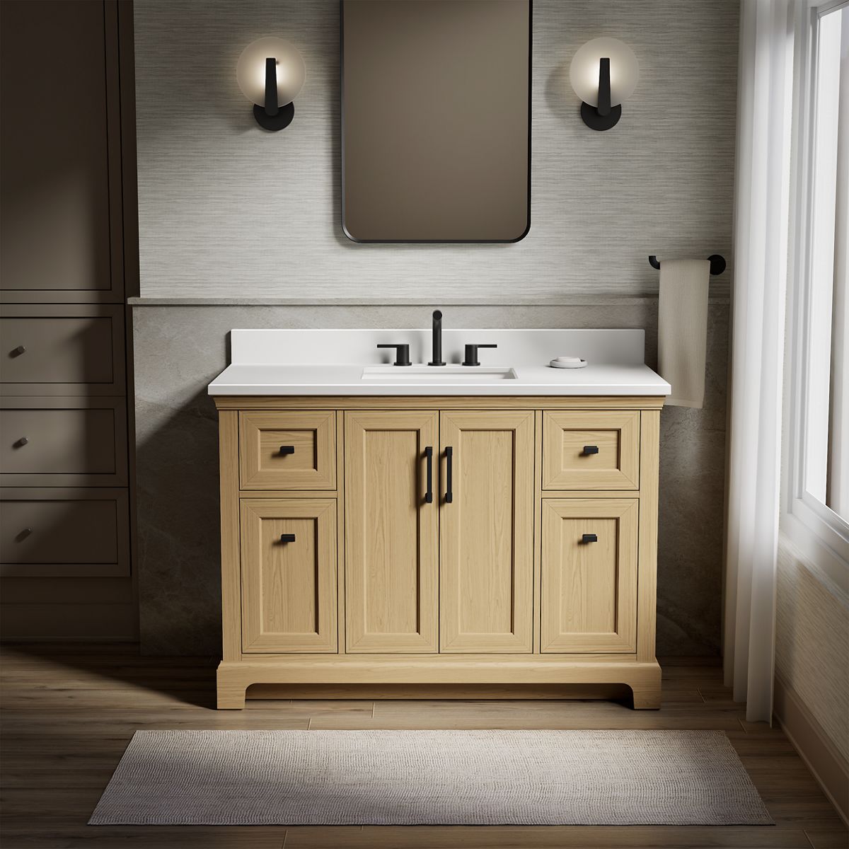 Charlemont™ 48" bathroom vanity cabinet with sink and quartz top