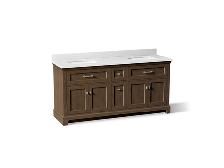 Charlemont™ 72" bathroom vanity cabinet with sinks and quartz top