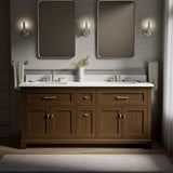 Charlemont™ 72" bathroom vanity cabinet with sinks and quartz top