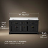 Charlemont™ 72" bathroom vanity cabinet with sinks and quartz top