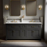 Charlemont™ 72" bathroom vanity cabinet with sinks and quartz top
