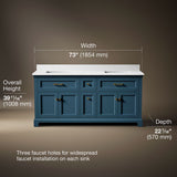 Charlemont™ 72" bathroom vanity cabinet with sinks and quartz top