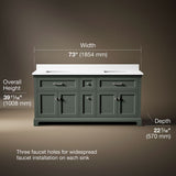 Charlemont™ 72" bathroom vanity cabinet with sinks and quartz top