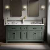 Charlemont™ 72" bathroom vanity cabinet with sinks and quartz top