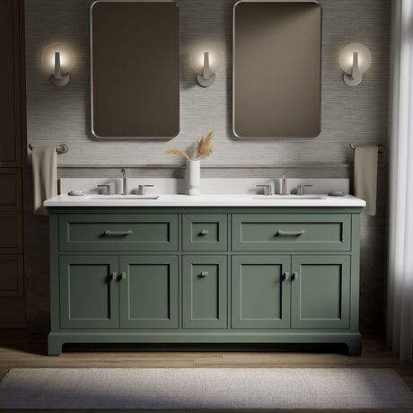 Charlemont™ 72" bathroom vanity cabinet with sinks and quartz top