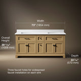 Charlemont™ 72" bathroom vanity cabinet with sinks and quartz top
