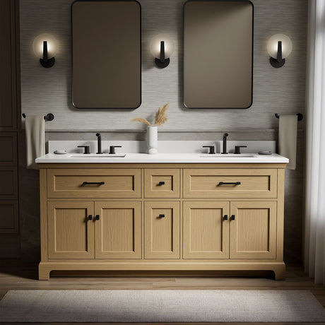 Charlemont™ 72" bathroom vanity cabinet with sinks and quartz top
